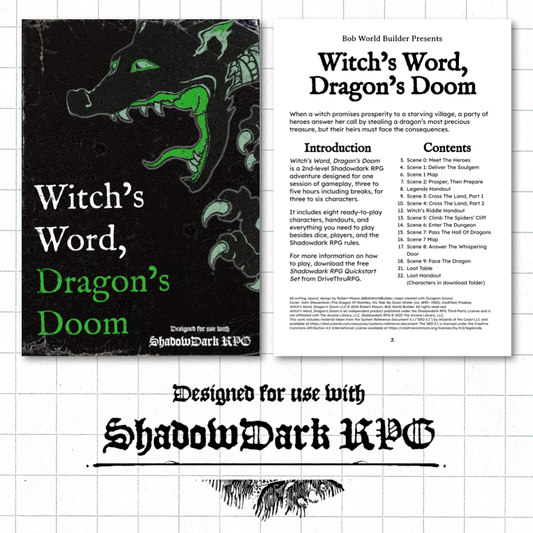 Witch's Word, Dragon's Doom: Shadowdark RPG Adventure